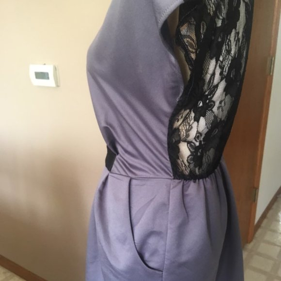 Sound& Matter Gray, Black Lace, Pockets Dress Sz S - Picture 6 of 15